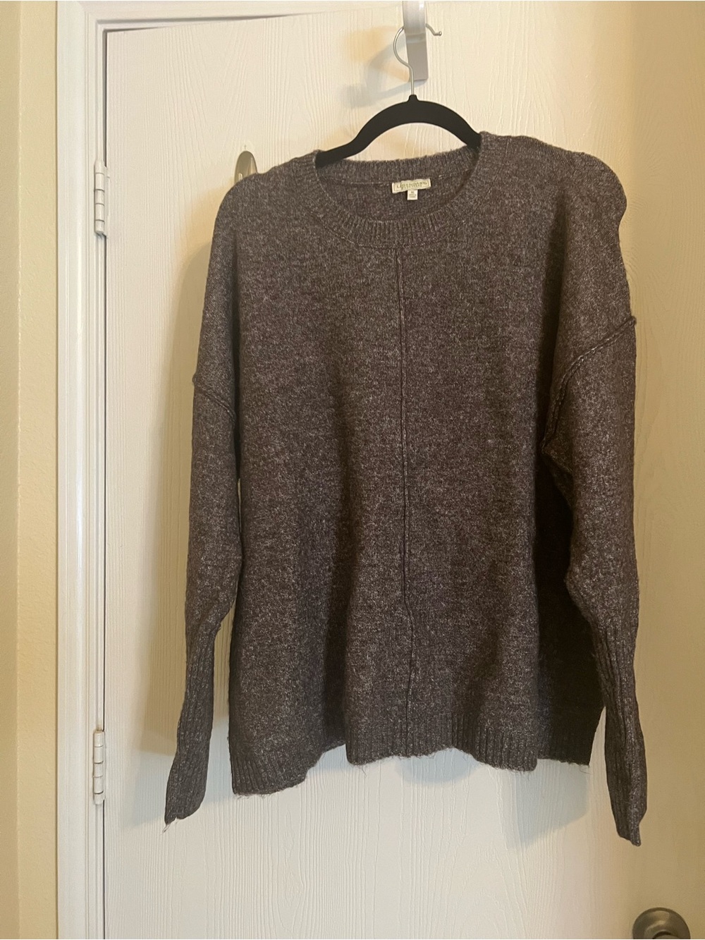 Classic Crewneck Sweater in Dark Heather Brown- Women's